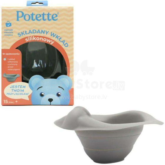 POTETTE COLLAPSIBLE REUSABLE LINER Grey, Potette