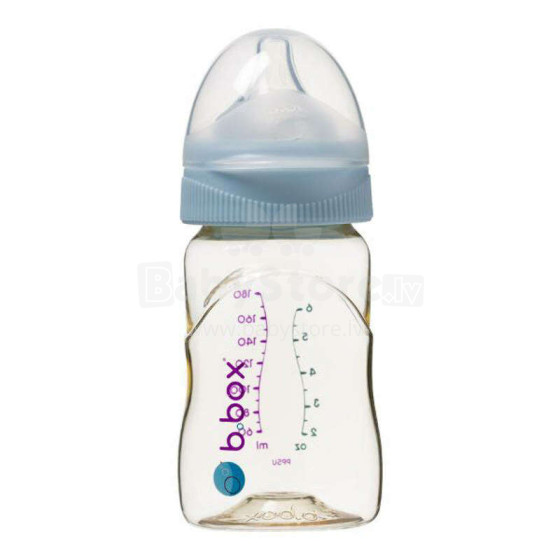PPSU Baby Bottle, 180ml, Lullaby Blue, b.box