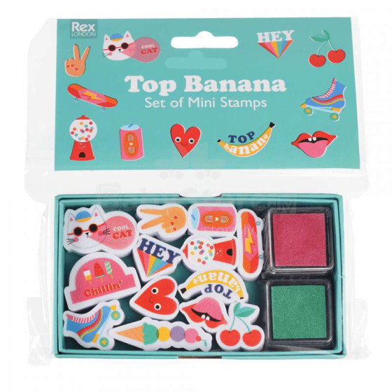 Top Banana Set Of Mini Stamps, Rex London