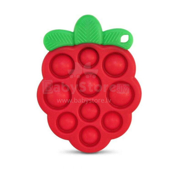 Pop it silicone teether Juicy Raspberry - a sensory toy for babies by RaZbaby