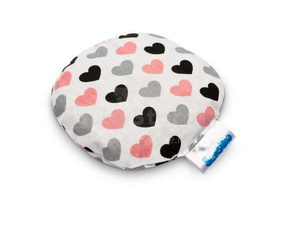 HOT WATER BOTTLE With Cherry Stones – hearts grey-pink