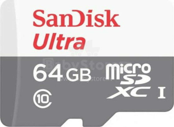 Карта SanDisk Ultra MicroSDXC 64 ГБ Class 10 UHS-I (SDSQUNR-064G-GN3MN)