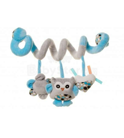 Plīša spirāle OWLS blue 4BABY OB07 Play&Edu