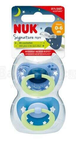 730639 SIGNATURE NIGHT SILICONE SOOTHING TAT 0-6 2 PCS/PUD