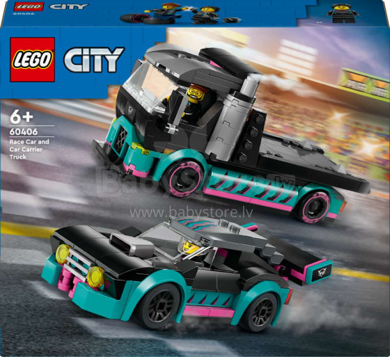 60406 LEGO® City Sacīkšu Auto Un Auto Pārvadātājs