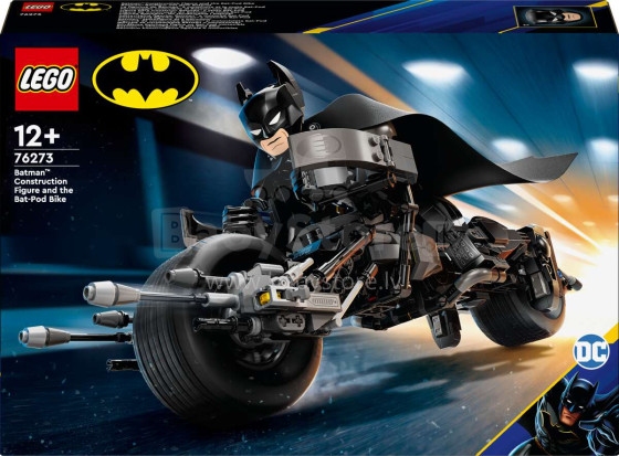 76273 LEGO® Super Heroes DC Būvējama Betmena figūra un Bat-Pod motocikls