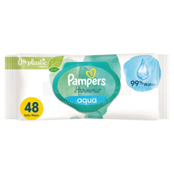 Pampers Aqua Harmonie PF Aqua Art.P04G093 drėgnos servetėlės, 48 vnt