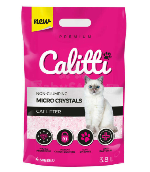 Calitti Micro Crystals - Silikona kaķu pakaiši 3,8 l