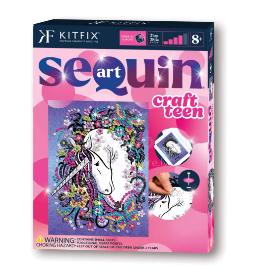 KITFIX DIY set Sequin Art Craft Teen Unicorn