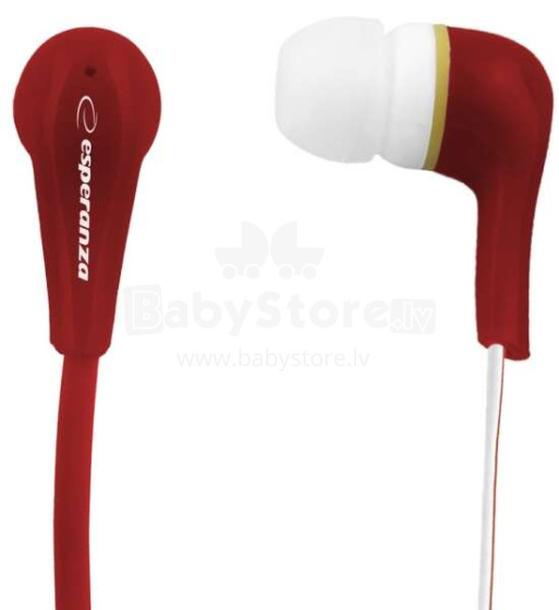 ESPERANZA STEREO EARPHONES LOLLIPOP RED