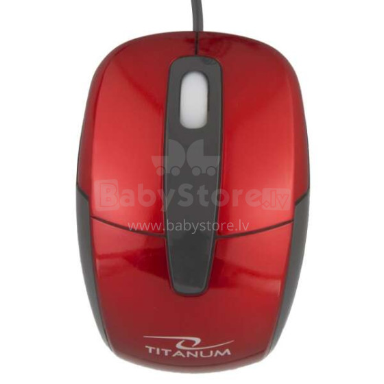 TITANUM BARRACUDA 3D WIRED OPTICAL MOUSE USB RED