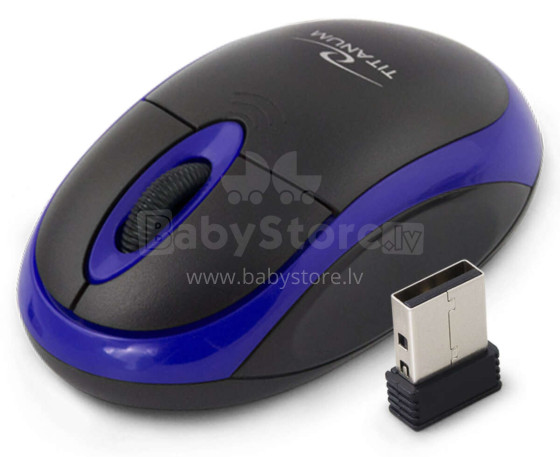 TITANUM WIRELESS 2.4GHZ OPTICAL MOUSE 3D USB VULTURE BLACK/BLUE