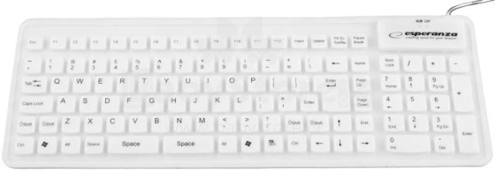 ESPERANZA WIRED SILICONE USB/OTG KEYBOARD WHITE