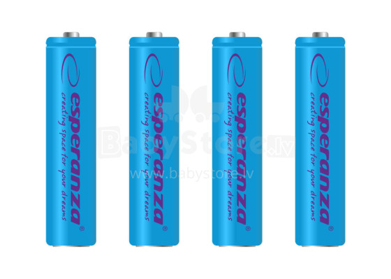 ESPERANZA RECHARGEABLE BATTERIES Ni-MH AAA 1000MAH 4PCS. BLUE
