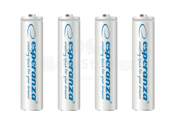 ESPERANZA RECHARGEABLE BATTERIES Ni-MH AAA 1000MAH 4PCS. WHITE
