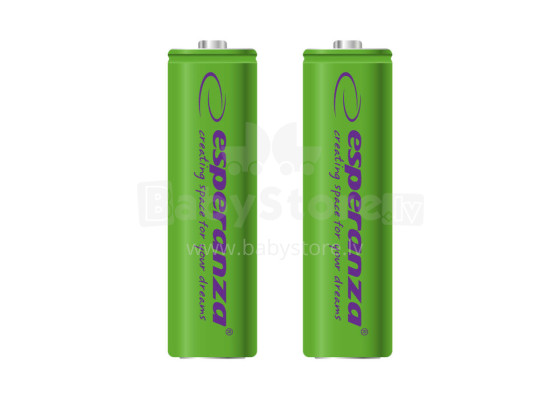 ESPERANZA RECHARGEABLE BATTERIES Ni-MH AA 2000MAH 2PCS. GREEN
