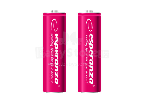 ESPERANZA RECHARGEABLE BATTERIES Ni-MH AA 2000MAH 2PCS. RED
