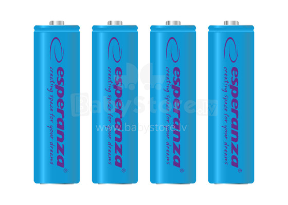 ESPERANZA RECHARGEABLE BATTERIES Ni-MH AA 2000MAH 4PCS. BLUE
