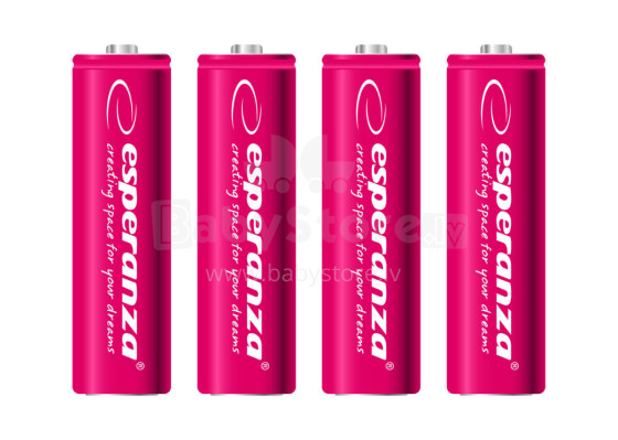 ESPERANZA RECHARGEABLE BATTERIES Ni-MH AA 2000MAH 4PCS. RED
