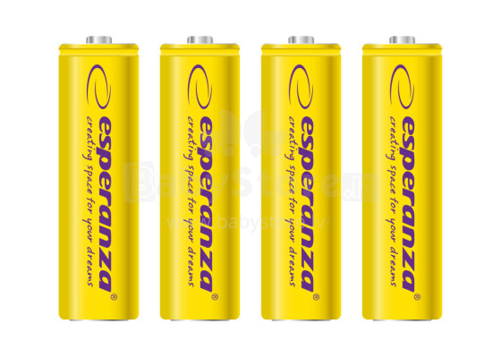 ESPERANZA RECHARGEABLE BATTERIES Ni-MH AA 2000MAH 4PCS. YELLOW
