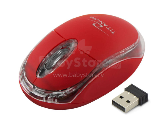 TITANUM WIRELESS 2.4GHZ OPTICAL MOUSE 3D USB CONDOR RED
