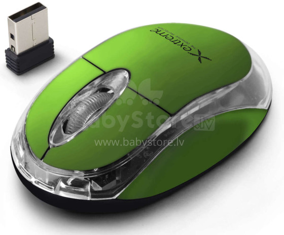 EXTREME WIRELESS 2.4GHZ OPTICAL MOUSE 3D USB HARRIER GREEN
