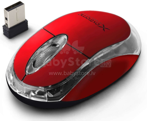 EXTREME WIRELESS 2.4GHZ OPTICAL MOUSE 3D USB HARRIER RED
