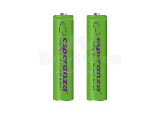 ESPERANZA RECHARGEABLE BATTERIES Ni-MH AAA 1000MAH 2PCS. GREEN
