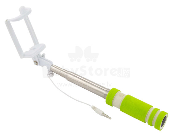 WIRED MINI MONOPOD FOR SMARTPHONES FOR MAKING SELFIE PICTURES GREEN