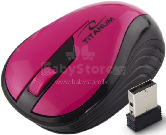 TITANUM WIRELESS 2.4GHZ OPTICAL MOUSE 3D USB RAINBOW PINK