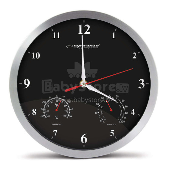 ESPERANZA WALL CLOCK WASHINGTON BLACK