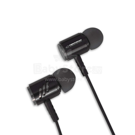 ESPERANZA METAL EARPHONES WITH MICROPHONE EH207 BLACK/SILVER