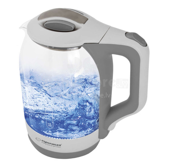 ESPERANZA ELECTRIC KETTLE GLASS WITH LED LIGHT YUKON 1.7 L WHITE