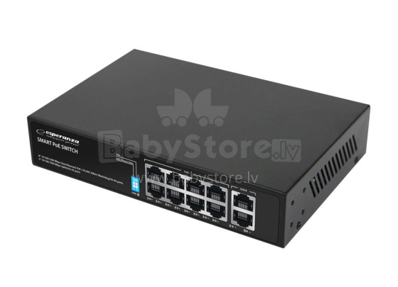 ESPERANZA 8 PoE + 2 UPLINK PORT ETHERNET SWITCH 10/100/1000 MATRIX