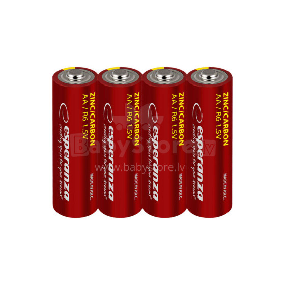 ESPERANZA CARBON-ZINC BATTERIES AA 4PCS. SHRINK FOIL WRAPPED