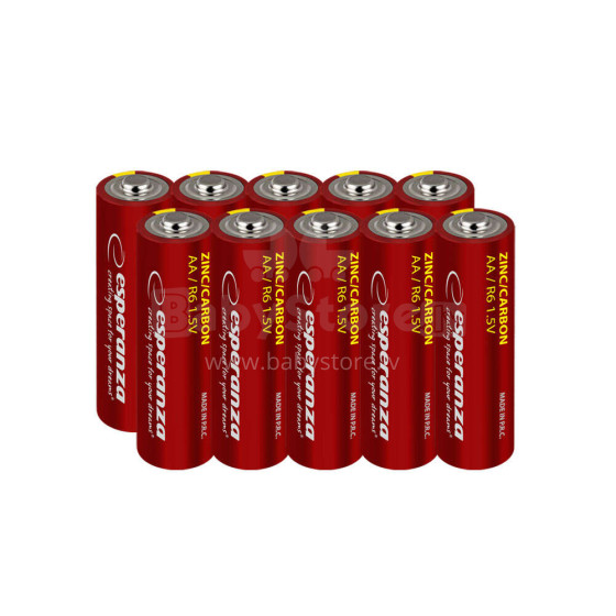 ESPERANZA CARBON-ZINC BATTERIES AA 10PCS. BLISTER