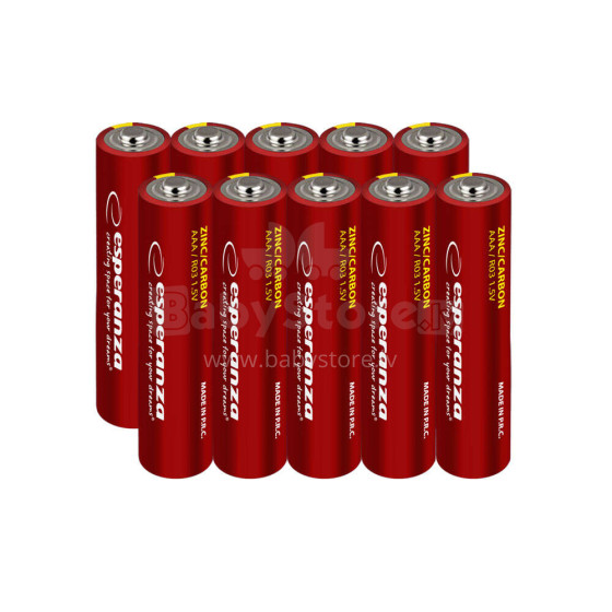 ESPERANZA CARBON-ZINC BATTERIES AAA 10PCS. BLISTER