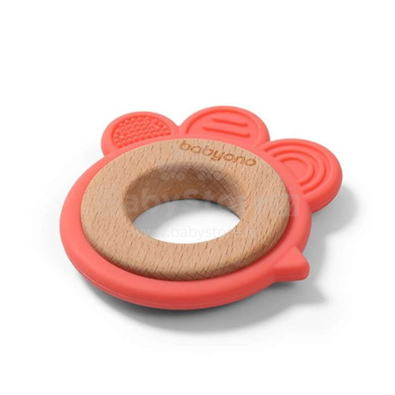 BabyOno Wood Teether  Art.1075/03  Деревянно/силиконовый прорезыватель