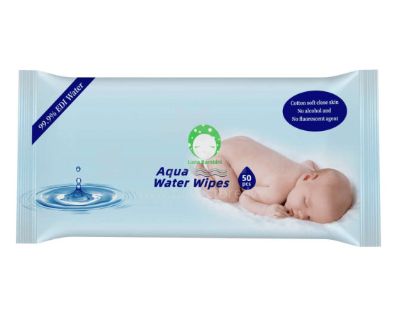 AQUA WATER WIPES mitrās salvetes 50 gab., 2002102