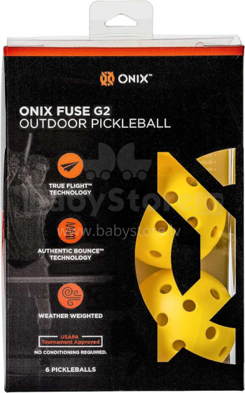 Onix Fuse G2 Pickleballs 6pack, Yellow