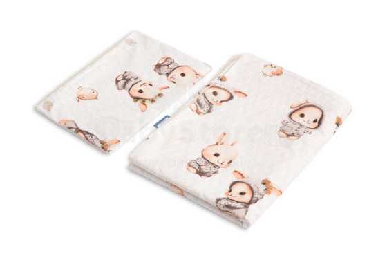 2 PIECE BEDDING BEIGE BUNNIES 100X135 CM