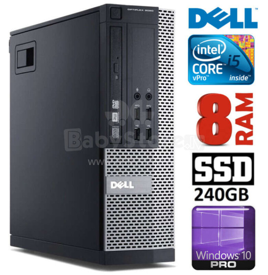 Personālais dators DELL 9020 SFF i5-4590 8GB 240SSD DVDRW WIN10Pro