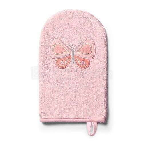 347/07 Bamboo baby wash mitt NATURAL BAMBOO PINK