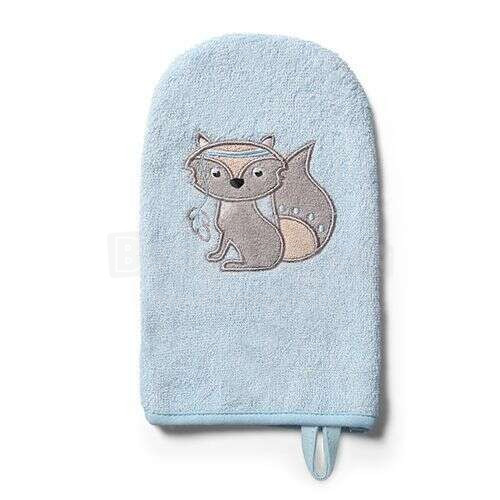 347/08 Bamboo baby wash mitt NATURAL BAMBOO BLUE