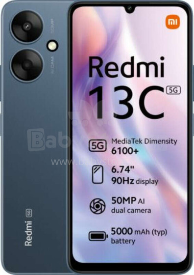 Xiaomi Redmi 13C 5G (Twilight Blue) DS 6.74“ IPS LCD 720x1600/2.2GHz&2.0GHz/128GB/4GB RAM/MIUI 14/microSDXC/WiFi,BT,5G,MZB0GXUEU