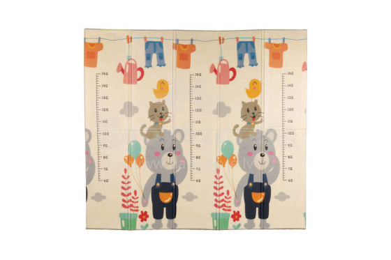 Mat Bear Road  Art.182772 Educational folding foam mat double-sided street forest 180x200cm