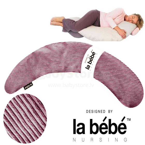 La Bebe™ Moon Maternity Pillow Velvet Collection Art.182958 didelė nėščiųjų pagalvė su silikono sintepono (rutulinio sintepono) įdaru (ypač minkštu ir tyliu), 195cm