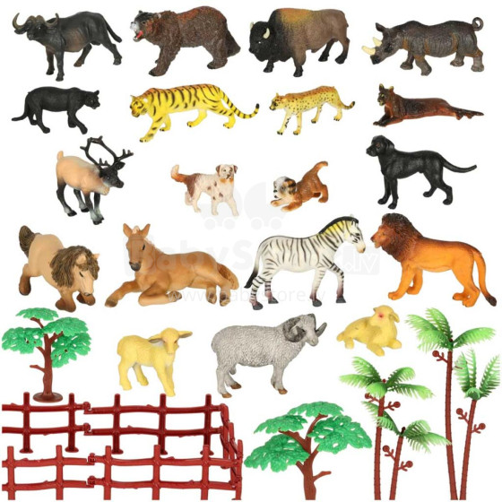 Ikonka Art.KX3501_1 Figures zoo animals set of 31 el.