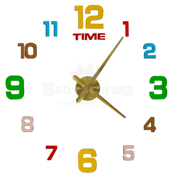 Ikonka Art.KX3516 Sticker wall clock 12 digits yellow colour