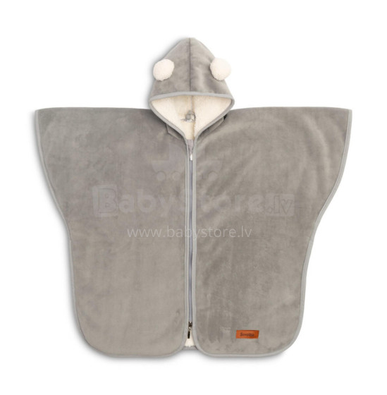 CAR SEAT PONCHO GREY PLUSH